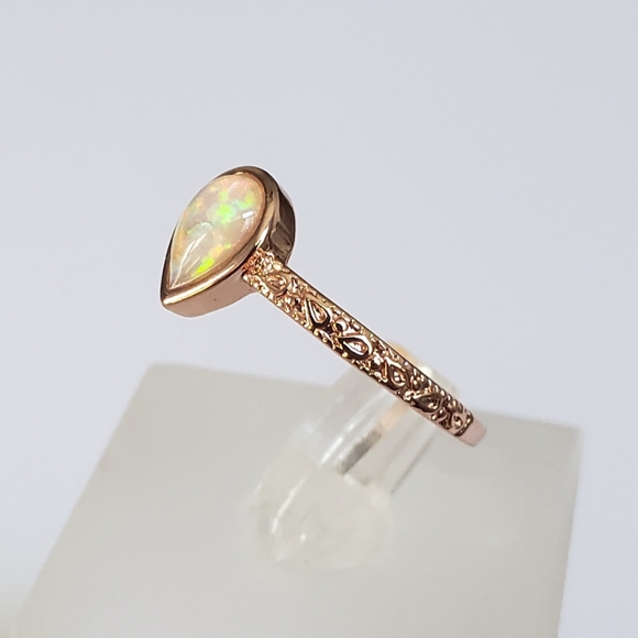 18k Over Sterling Opal Ring - Picture 5 of 8